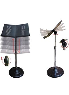 DARUSSALAM Holy Quran holder, iron head, metal base, stainless column, 90-degree rotation | Holy Quran Holder, Iron Top, Metal Base, Stainless Column, 90-Degree Rotating Stand | Stainless Steel Quran Holder, Iron Head, Rotatable 90 Degrees, Metal Base  - Image 3