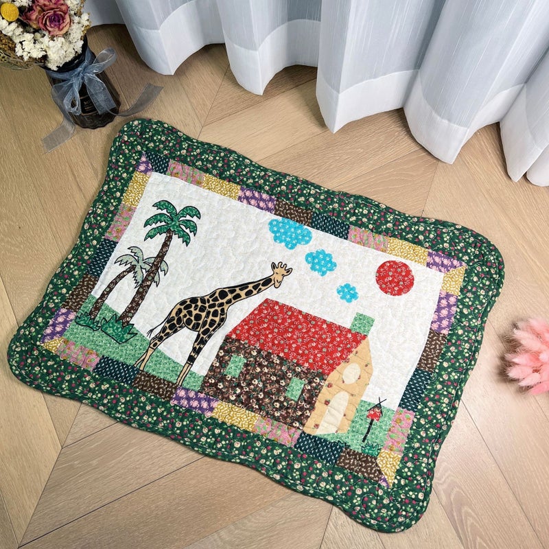 Quilted Cotton Household Floor Mat Door Bathroom Non-Slip Mat Water-Absorbent And Moisture-Absorbent Bedroom Foot Mat Fabric Mat - Image 1