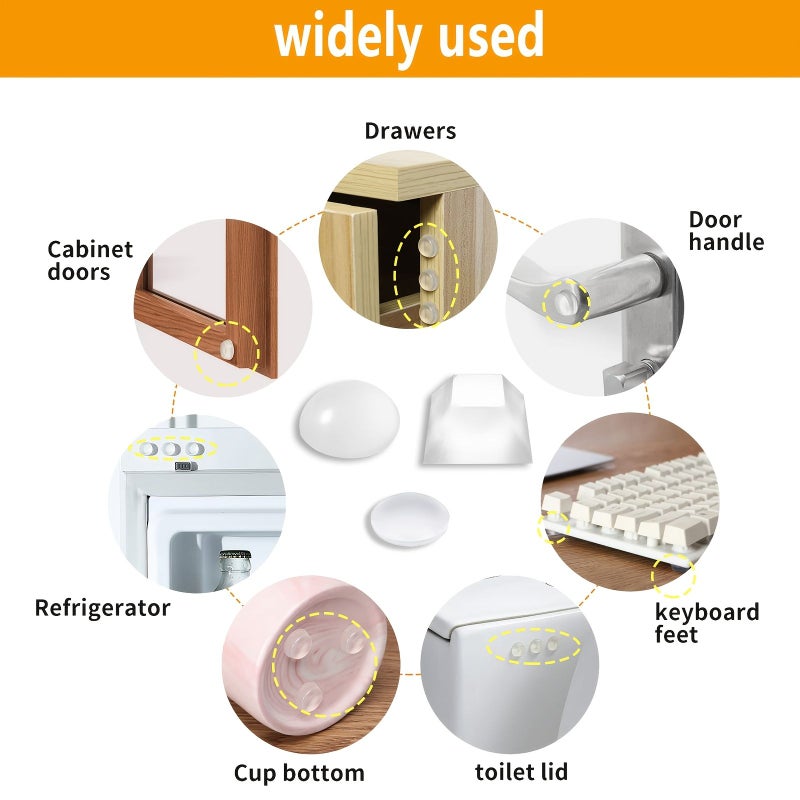 51Pcs Translucent Hemispherical Trapezoidal Anti Collision Bumpers Self Adhesive Pads - Image 5