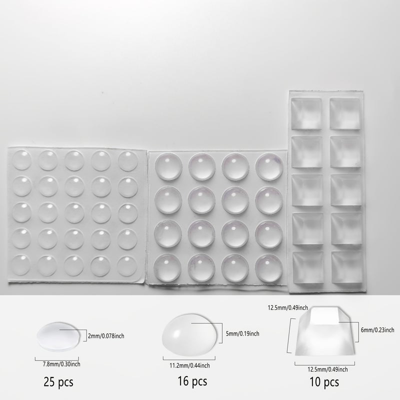 51Pcs Translucent Hemispherical Trapezoidal Anti Collision Bumpers Self Adhesive Pads - Image 2