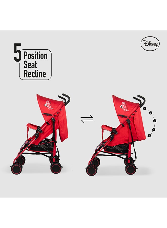Disney Cars Lightning McQueen Lightweight Adventure Stroller With Storage Cabin - Image 5