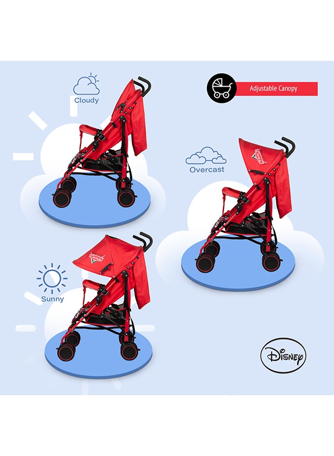 Disney Cars Lightning McQueen Lightweight Adventure Stroller With Storage Cabin - Image 4