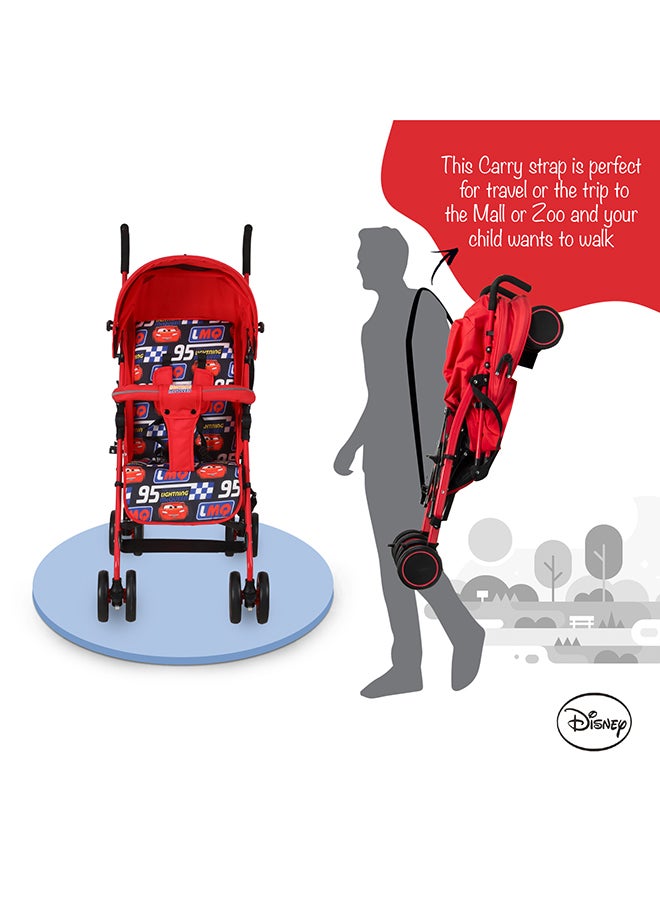 Disney Cars Lightning McQueen Lightweight Adventure Stroller With Storage Cabin - Image 2