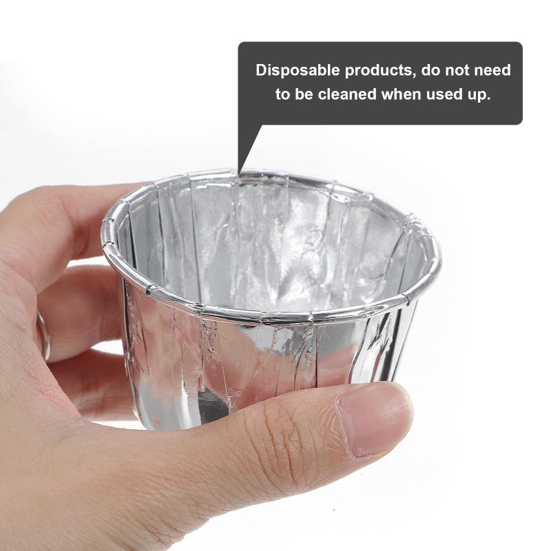 Disposable Double Sided Silver Foil Baking Cupcake Liners 50 Pieces Muffin Paper Cups - Image 4