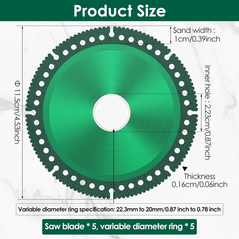 5Pack 4 1 2 Inch Composite Grinder Disc For Smooth Cutting Chamfering Grinding Tile Stone PVC Pipe - Image 3