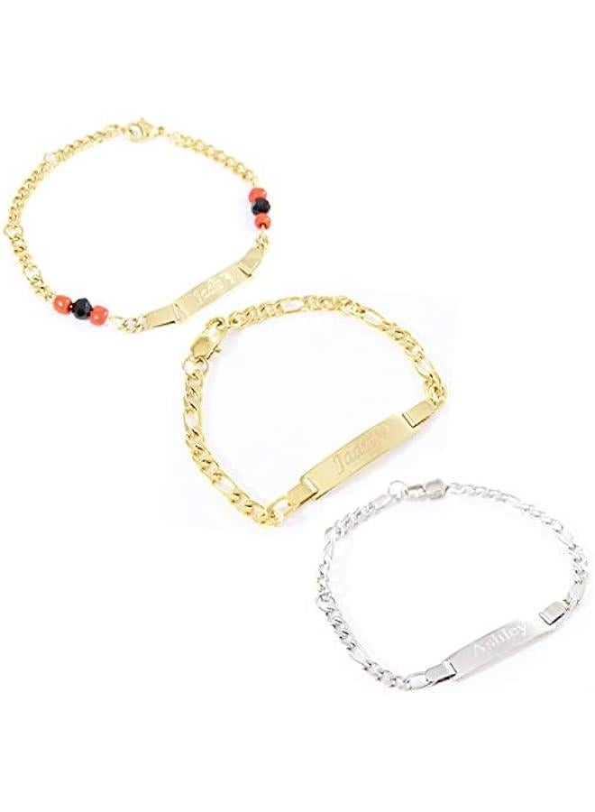 Arabest Personalized 18K Gold Plated Baby Name Bracelet Custom Bracelets for Kids Id Protection Bracelet Baptism for Girls - Image 1