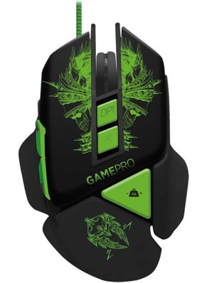 Polosmart PGS302 Wired LED Lighting Programmable Weighted 7200DPI Gaming Mouse Black 