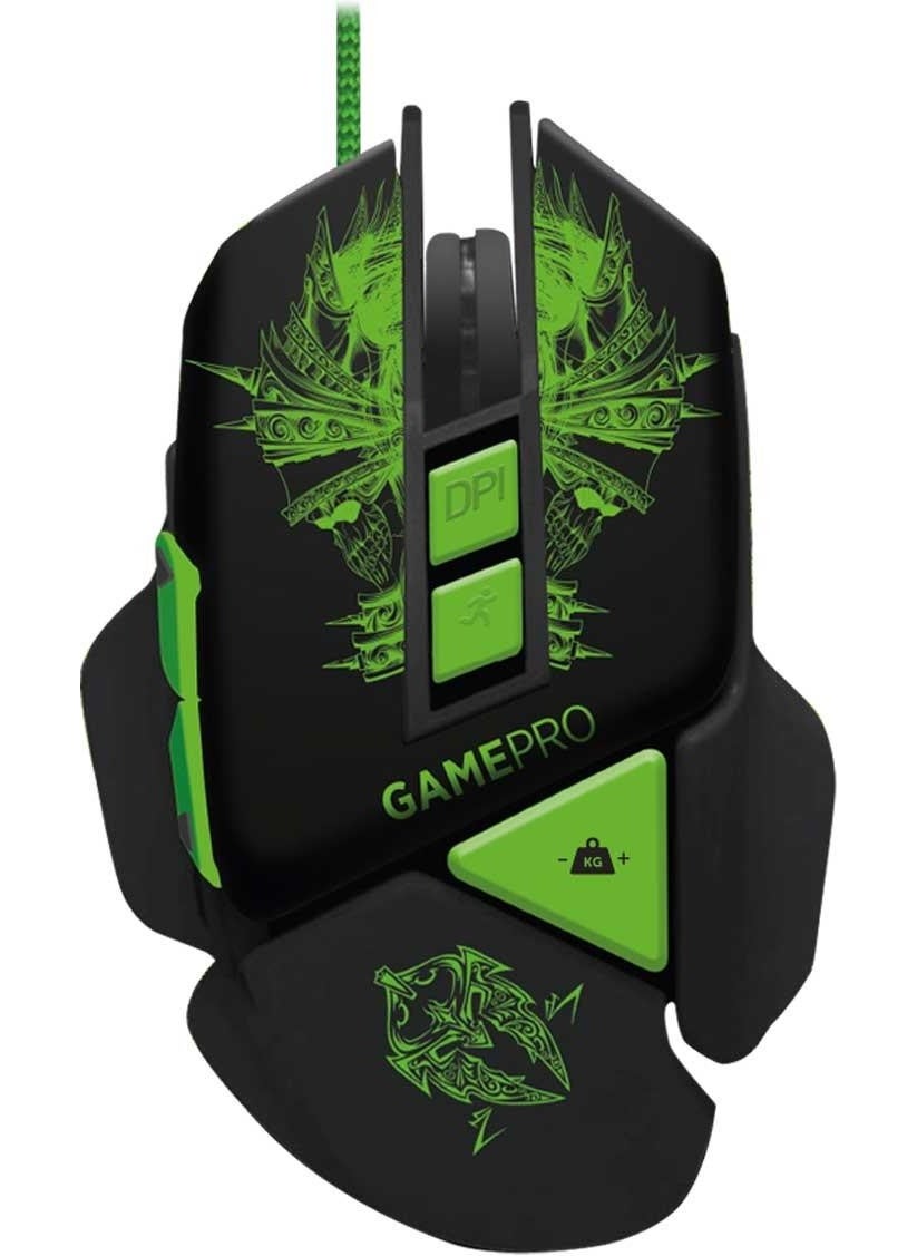 Polosmart - PGS302 Wired LED Lighting Programmable Weighted 7200DPI Gaming Mouse Black - Image 1