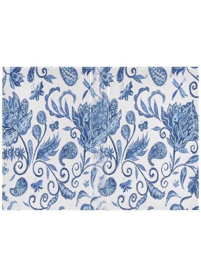 xigua Blue White Floral 3 Ring Binders, 1.5 Inch Round Rings to Hold 200 Sheets, 3 Ring Binders with Clipboard for Home Office Supplies 1 Pack - Image 3