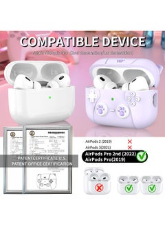 Fazza AirPods Pro 2nd /1st Generation Case Cover with Keychain, Game Player Design for Kid Men and Women, Soft Silicone Case for AirPods Pro Gen 2/1 (2023/2022/2019) Charging Case - Cat Ear Purple2/2019)Charging Case-Cat Ear Purple  - Image 5
