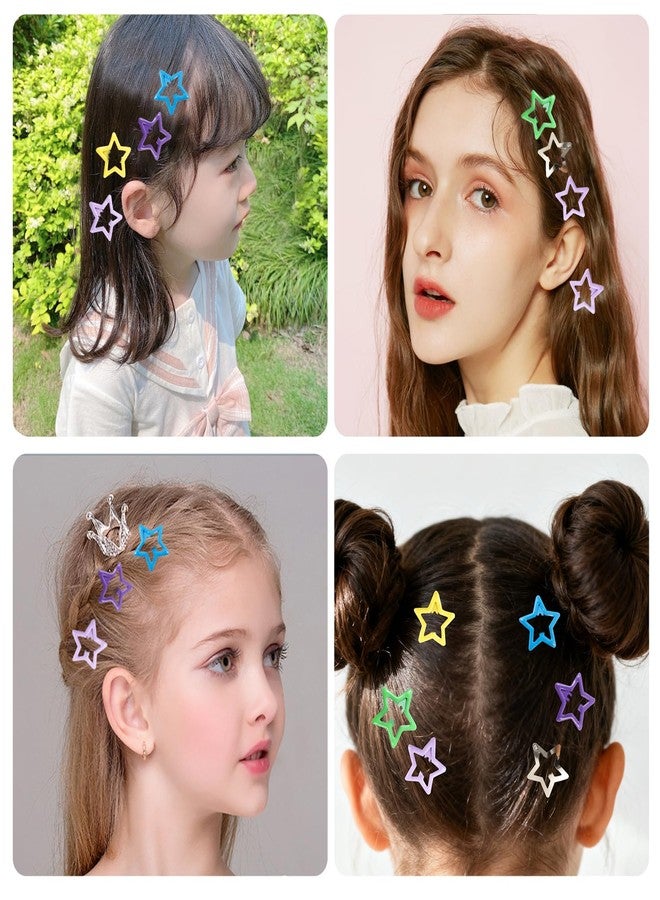 Secmity 55pcs 1.22" Star Hair Clips Cute Hair Clips for Girls Colorful Metal Snap Hair Barrettes for Women Star Hair Accessories for Daily Party - Image 5