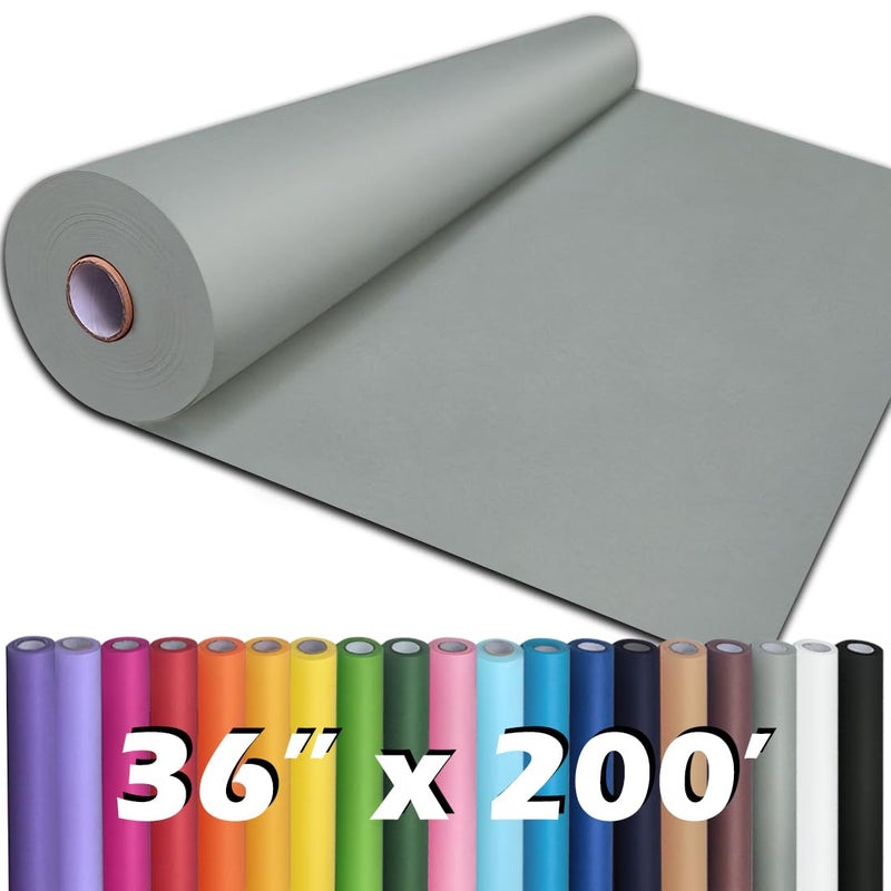 PerkHomy 36 x 2400 200 Light Grey Kraft Paper Roll for Craft Bulletin Board Paper Art Table Covering Crafting Gift Wrapping Bouquet Packing Parcel 80GSM 55LB Light Grey 36 x 200