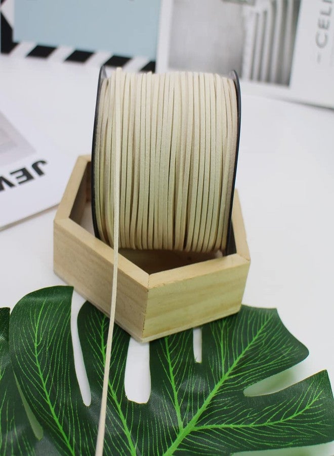 بامير تونج حبل بامير تونغ بيج من الجلد الصناعي لصنع المجوهرات، 100 ياردة، 2.6 مم، حبل رفيع من جلد الغزال، مناسب لصنع الأساور، والقلائد، ومستلزمات صائد الأحلام، والقبعات، والعصي - Image 4