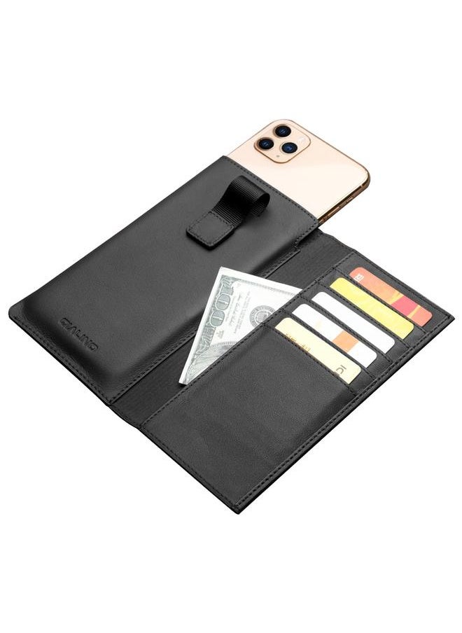 QIALINO - Case For iPhone 11 Pro Nappa Texture Top-grain Leather Horizontal Flip Wallet Case with Card Slots - Image 1