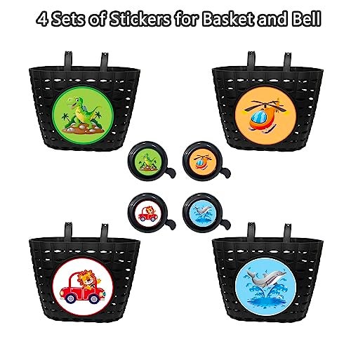 Noviko Kids Bike Basket Boy Bicycle Handlebar Basket with Bell Wheel Spokes for Girls - Image 2