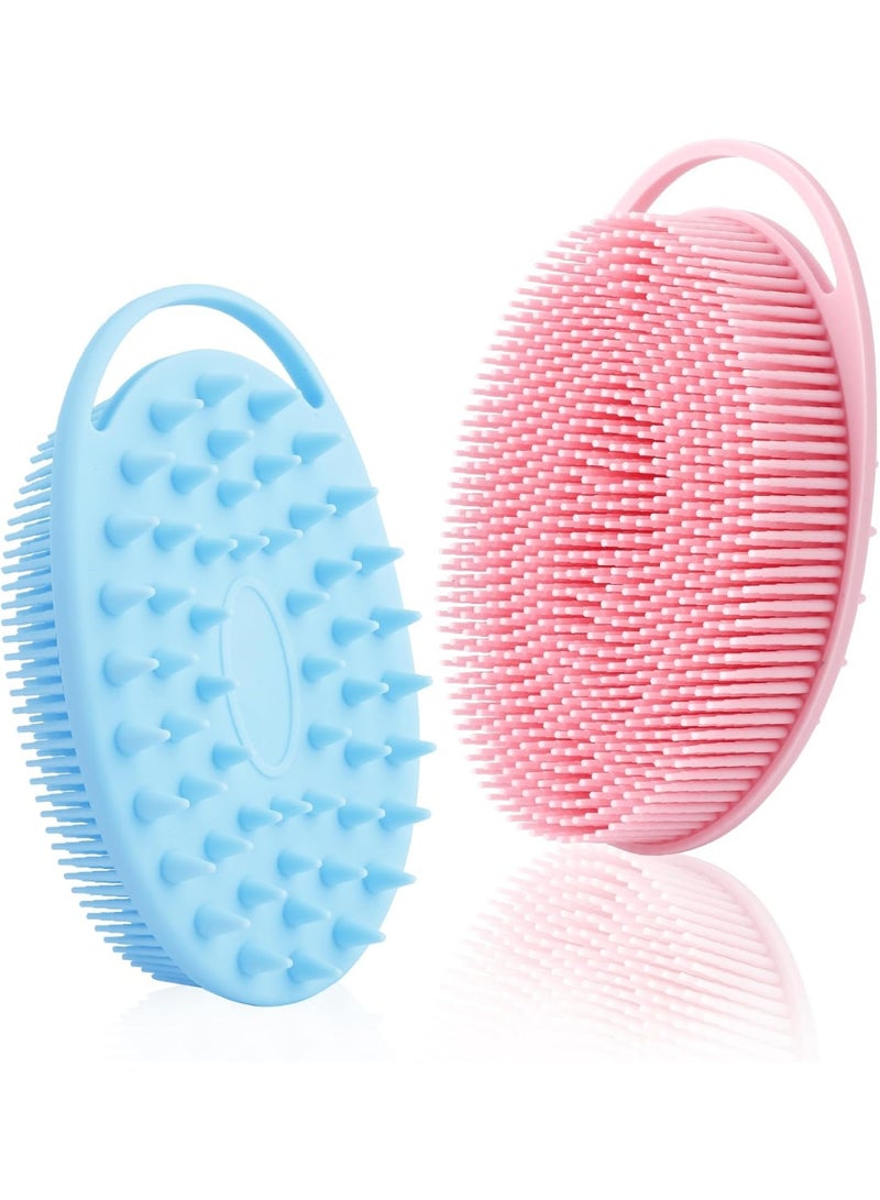 Silicone Body Scrubber - 2 Pcs Exfoliating Shower Scrubber, 2 in 1 Body Scrub Brush & Scalp Massager for Men, Women & Kids - Image 1