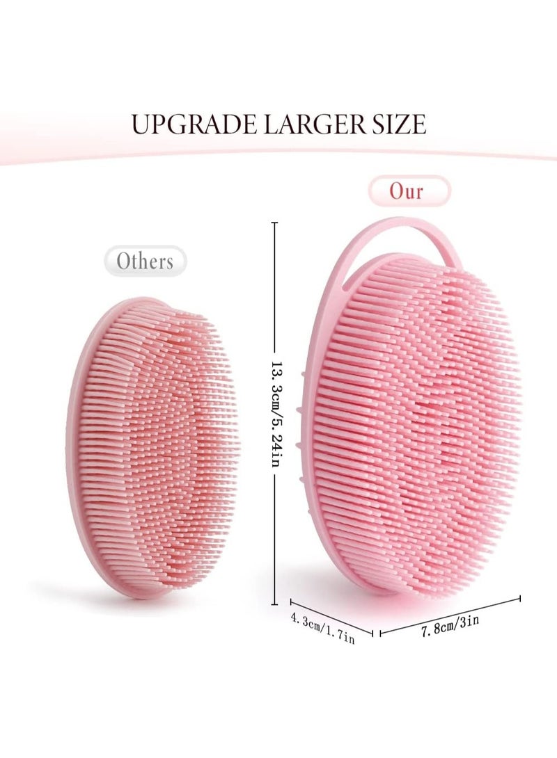 Silicone Body Scrubber - 2 Pcs Exfoliating Shower Scrubber, 2 in 1 Body Scrub Brush & Scalp Massager for Men, Women & Kids - Image 3