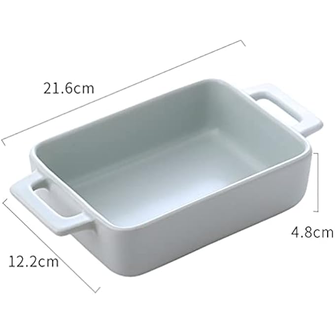 rayihni Roasting Lasagna Pan Ceramic Baking Dish Rectangular Casserole Dish Casserole Baker For Cooking Cake Dinner Green - Image 3