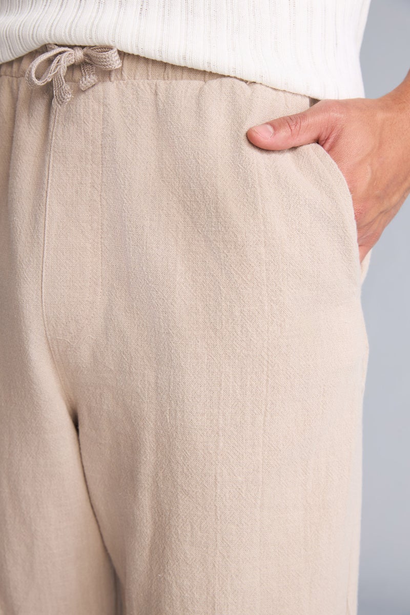 DeFacto Beige Man Baggy Fit 100%Trousers Casual - Image 4