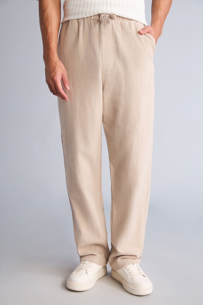 DeFacto Beige Man Baggy Fit 100%Trousers Casual - Image 3