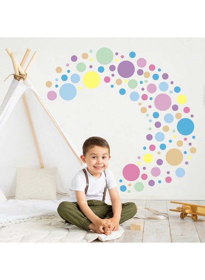 Sinekong 1240Pcs Polka Dot Wall Decals Pastel Wall Decal Peel and Stick Kids Decals Removable Round Circle Rainbow Stickers for Playroom Nursery Classroom Bedroom Decor(Pastel) - Image 5