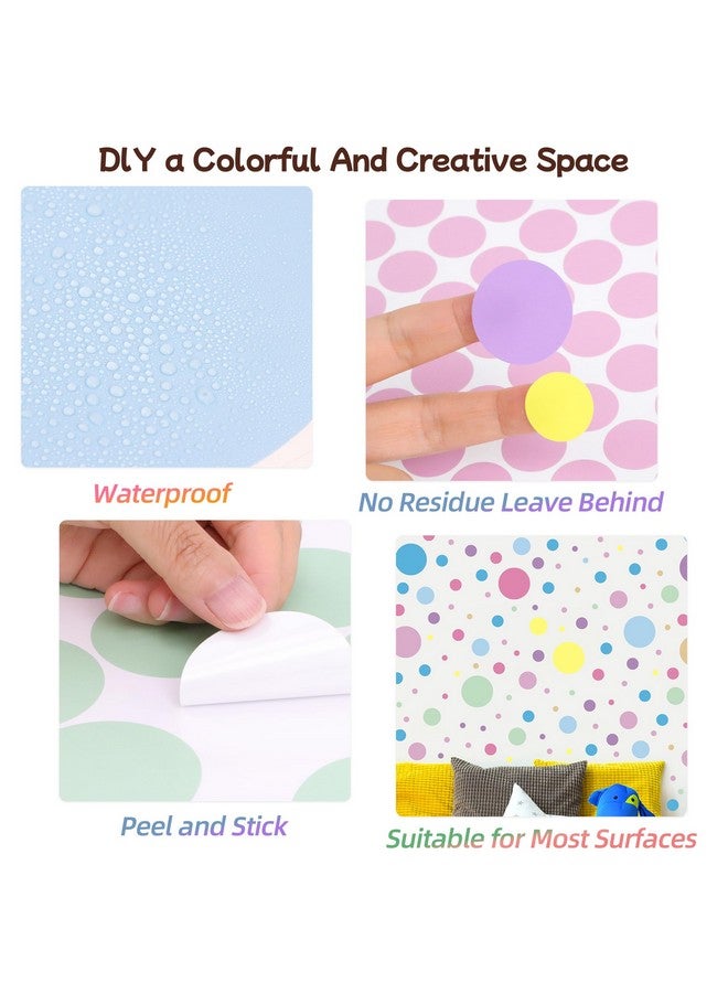 Sinekong 1240Pcs Polka Dot Wall Decals Pastel Wall Decal Peel and Stick Kids Decals Removable Round Circle Rainbow Stickers for Playroom Nursery Classroom Bedroom Decor(Pastel) - Image 3