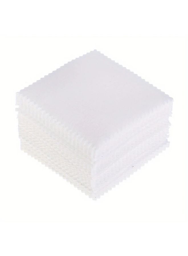 White Microfiber Cleaning Cloths 100Pcs 8x8cm Soft Polishing Cloth For Glasses Jewelry - Image 1