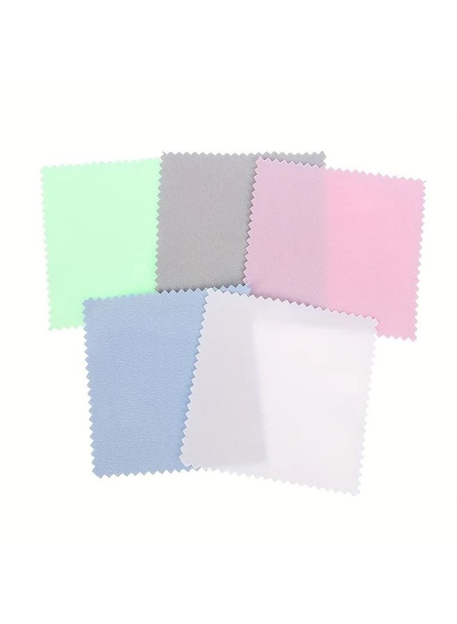 White Microfiber Cleaning Cloths 100Pcs 8x8cm Soft Polishing Cloth For Glasses Jewelry - Image 3