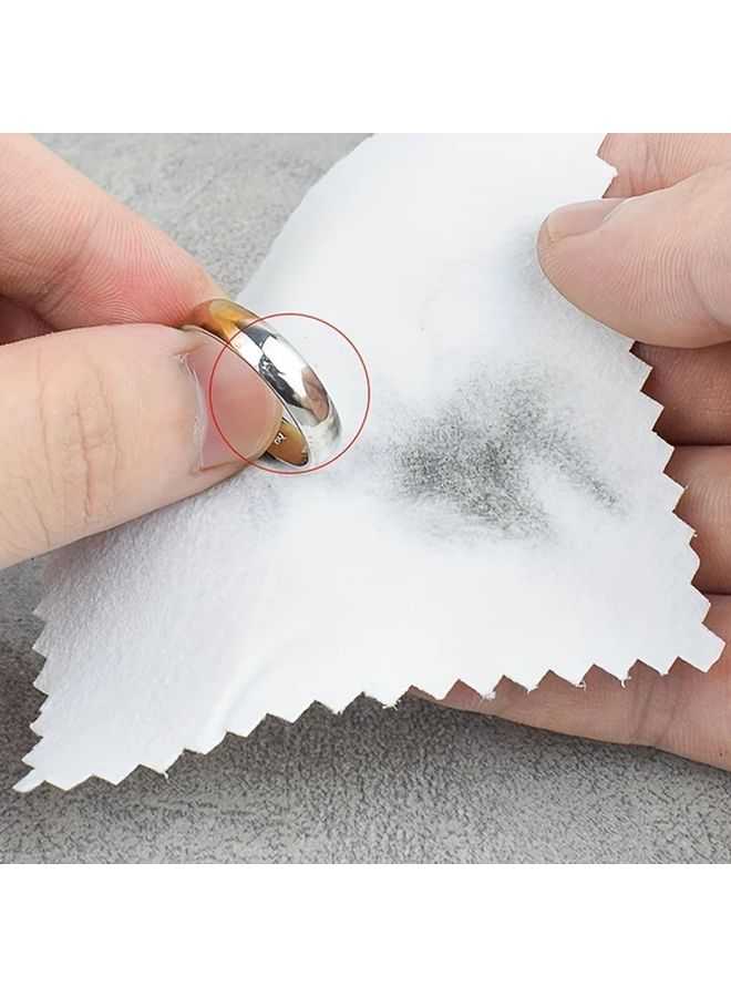 White Microfiber Cleaning Cloths 100Pcs 8x8cm Soft Polishing Cloth For Glasses Jewelry - Image 5