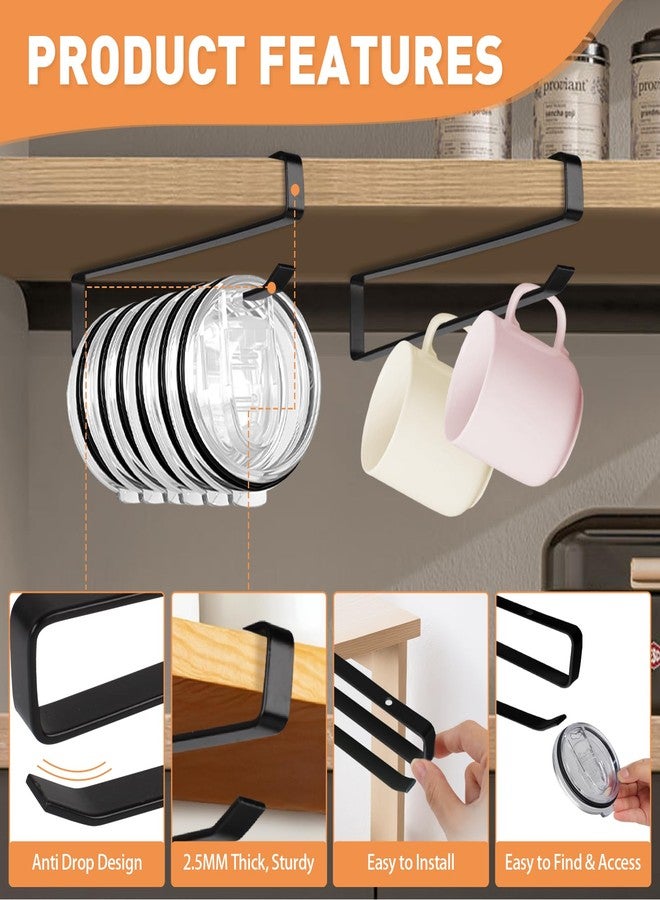IPEROT Tumbler Lid Organizer, 2 Pack Coffee Mug Holder for Yeti Tumbler Lid, Space Saving Mug Hanger Rack Holds Up to 12 Lids, Cup Holder Under Cabinet, Water Bottle Lid Holders for Kitchen Storage - Image 4