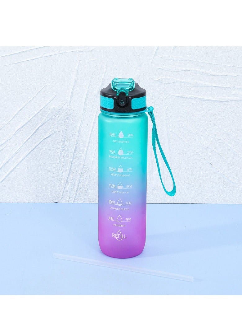 32 oz Drinking Water Bottle ,with Times to Drink and Straw, Motivational with Carrying Strap, Leakproof BPA & Toxic Free, Ensure You Drink Enough Water for Fitness Gym Outdoor - Image 2