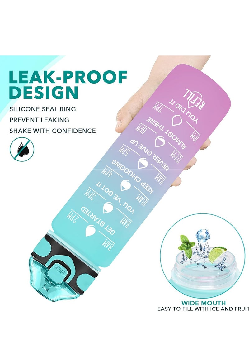 32 oz Drinking Water Bottle ,with Times to Drink and Straw, Motivational with Carrying Strap, Leakproof BPA & Toxic Free, Ensure You Drink Enough Water for Fitness Gym Outdoor - Image 5