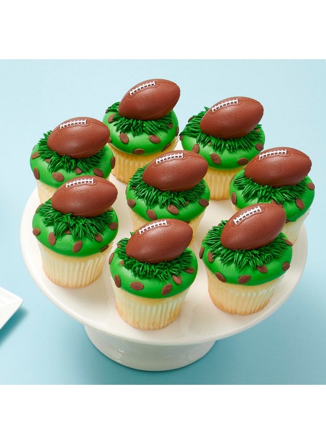 DecoPac 3D Football Rings, Cupcake Decorations, Food Safe Cake Toppers - 24 Pack  - Image 3