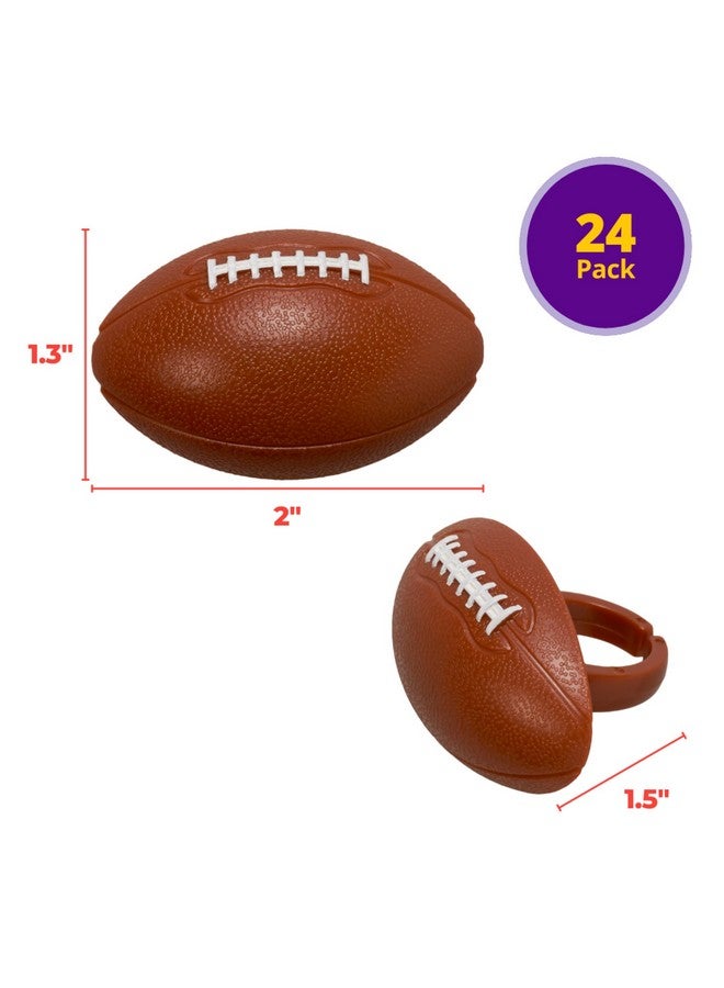 DecoPac 3D Football Rings, Cupcake Decorations, Food Safe Cake Toppers - 24 Pack  - Image 4