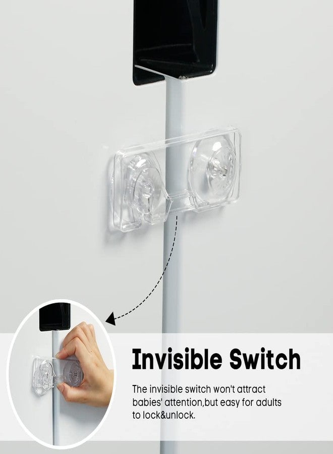 EUDEMON 2 Pack Childproof Refrigerator Lock, Baby Safety French Fridge Door Lock, Freezer Lock, Invisible Cabinet Cupboard Lock for Toddlers, Easy to Install, no Tools Need or Drill (Transparent) - Image 2