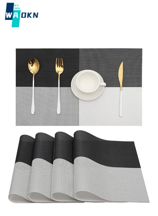 WAOKN - 4-piece Set Mat, Table Mat, 35 X 45 cm Insulated Washable Non-slip Table Mat, Suitable for Dining Table and Kitchen Table Protective Cloth Cover - Image 1