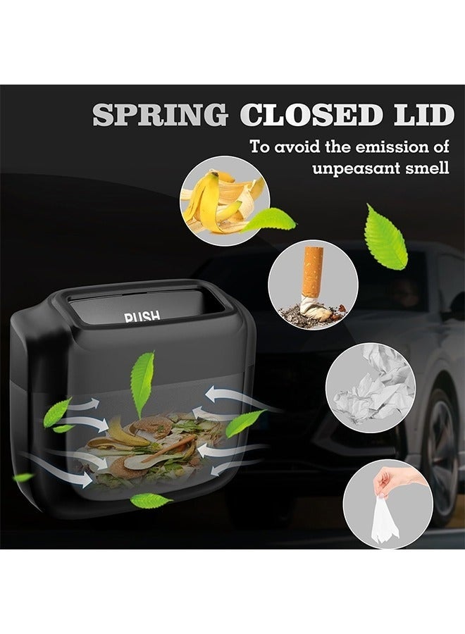 Bukela 2 Pack Car Trash Can with Lid, Leakproof Design & Built-in Bag Dispenser, Heat-Resistant Vehicle Organizer for Car/Office/Kitchen +4 Rolls Bags - Image 2