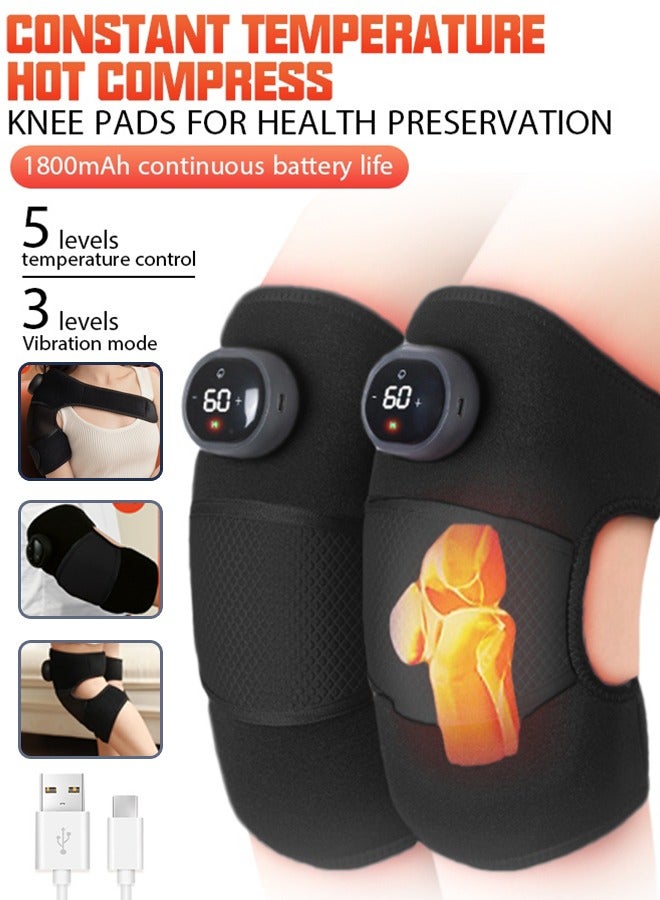 Electric Heat Therapy Knee Massager for Shoulder,Electric Heating Therapy KneeMassager Shoulder Physiotherapy LegArthritis Elbow Joint Pain Relief Warm ,Moxibustion knee pads for  with arthritis, Elbow & Joint Pain Relief, Arthritis, Muscle Relaxation - Suitable for Men and Women with Cold Legs - Image 1