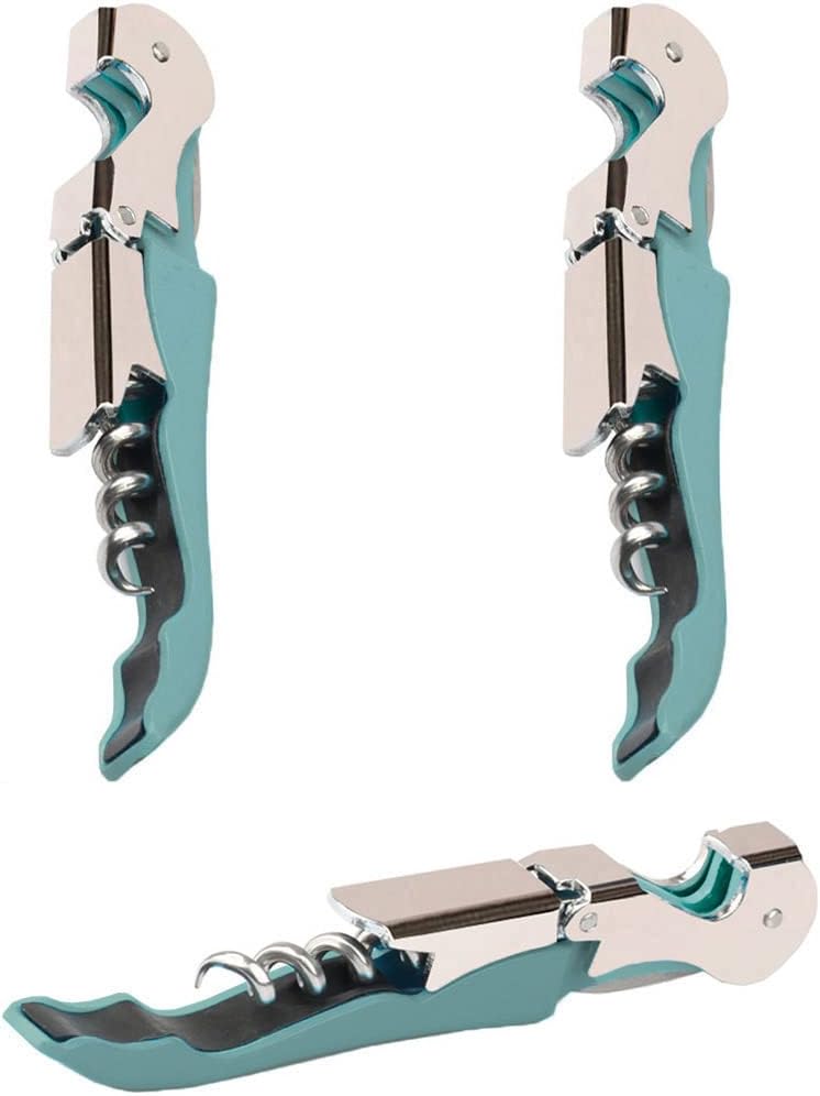 Kit-Home Professional Waiter Corkscrew Wine Openers Set, Heavy Duty Stainless Steel Hinges Wine Key for Restaurant Waiters, Sommelier, Bartenders - Image 1