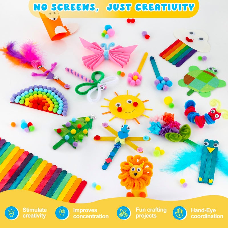 Zefy 3200+ Pcs Arts and Crafts Supplies for Kids, All in One Craft Kits with 12 Crafts Design, DIY School Supplies Kit Craft Box Easter Gifts for Girls Boys Ages 4-12 - Image 5