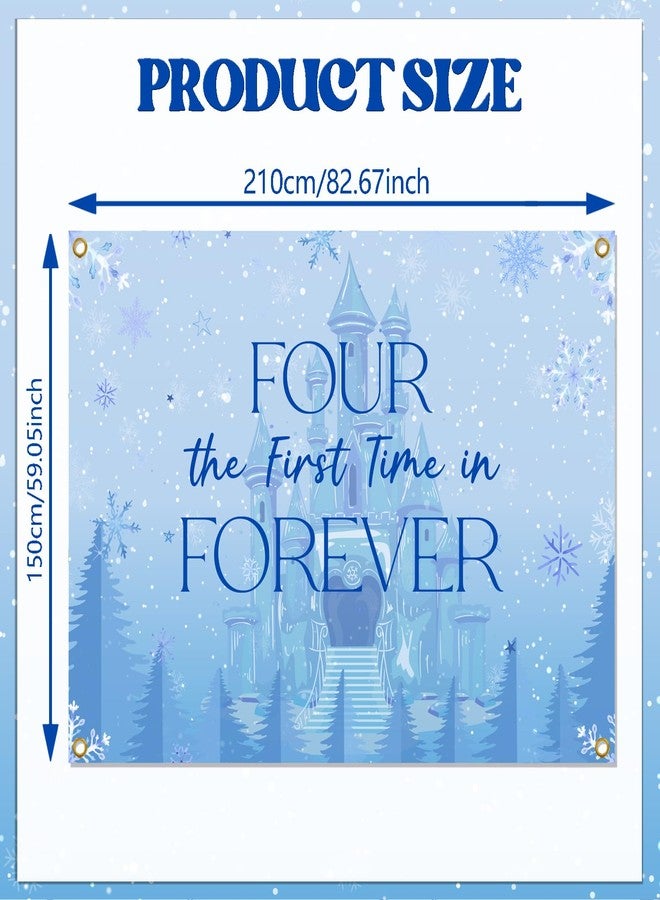 Ramciyo Frozen Four The First Time in Forever Birthday Backdrop Frozen 4th Birthday Party Decorations Kids 4th Birthday Party Photo Background, 7 * 5Ft - Image 3