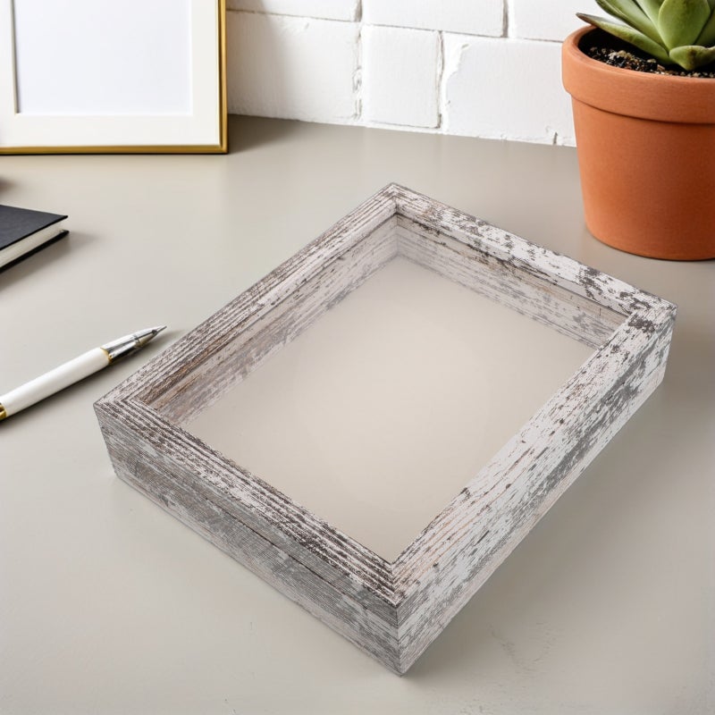 📦 صندوق ظل خشبي أبيض مزخرف لعرض عينة قطعة واحدة - Image 5
