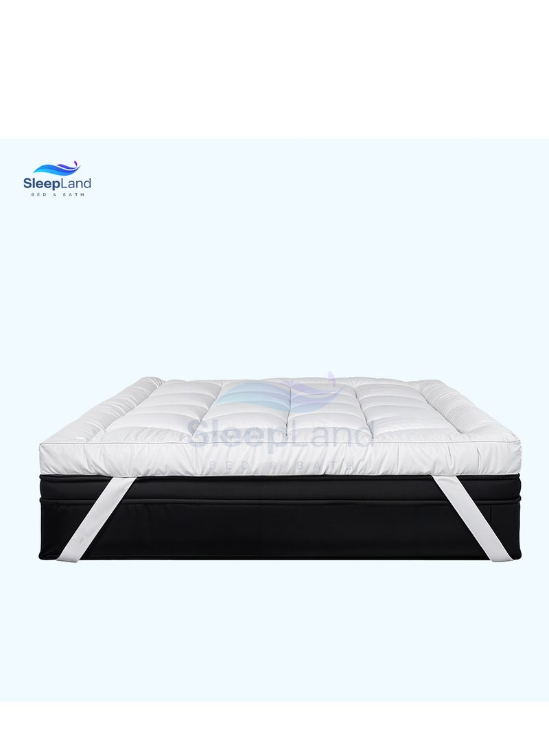 سليب لاند بكج النوم الفندقي – لباد 200×120 سم + واقي مرتبة + طقم واقي مخدة + منشفة قطن 70×140 سم + مفرش فندقي بيج - Image 4