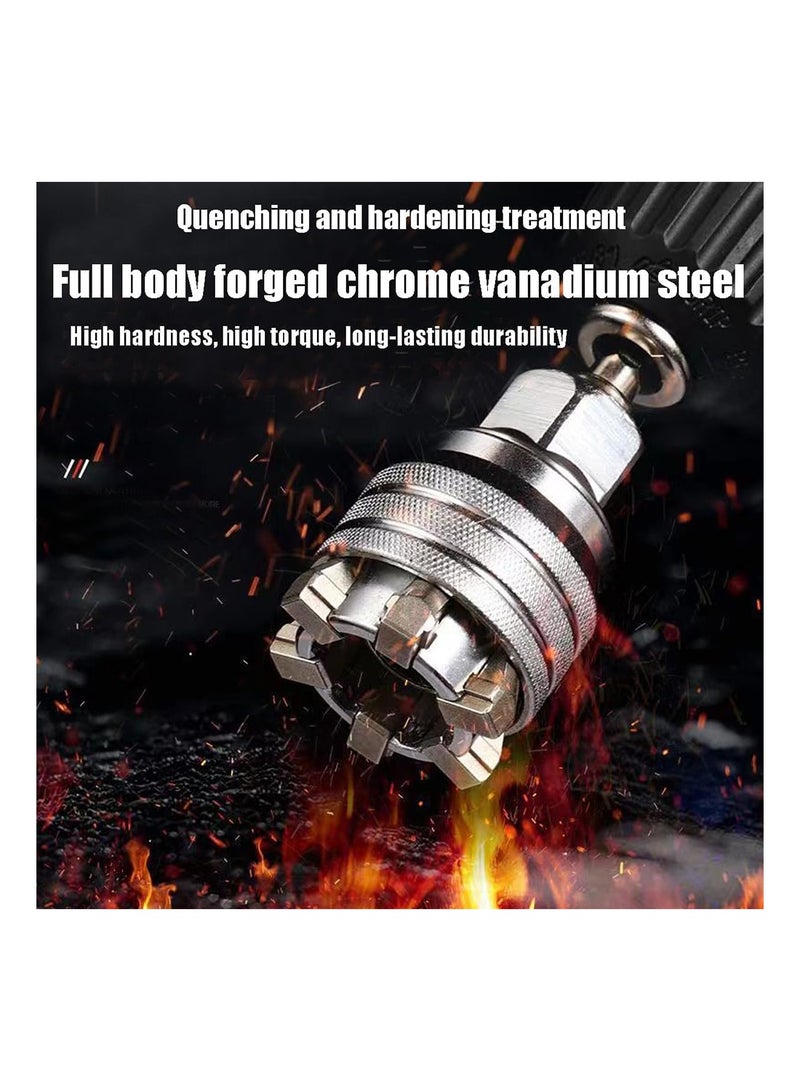 MVAQKLM  Universal Socket Wrench Tool, Drive Torque Wrench, Adjustable Self-Tightening, Fits 3/8"-3/4", 10mm-19mm, Max 430NM, for Home Repair, Construction, Auto Maintenance - Image 5