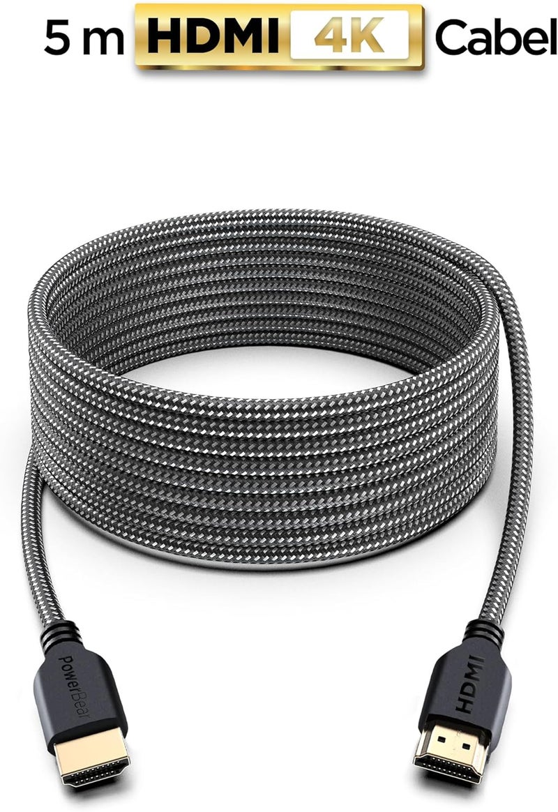 PowerBear 4K HDMI Cable 15 ft | High Speed Hdmi Cables, Braided Nylon & Gold Connectors, 4K @ 60Hz, Ultra HD, 2K, 1080P, ARC & CL3 Rated | for Laptop, Monitor, PS5, PS4, Xbox One, Fire TV, & More - Image 2