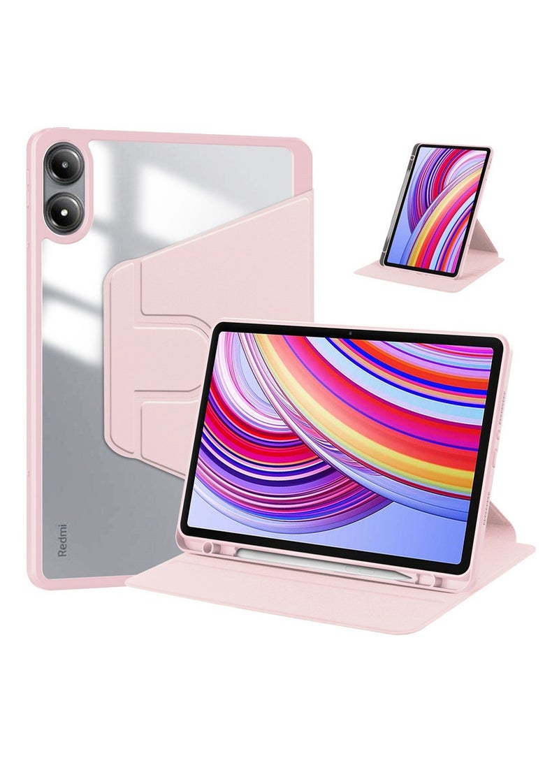 عام شاومي ريدمي الوسادة برو 12.1 بوصة 2024 حافظة تابلت-360 درجة الدورية واقية حامل شفاف الغطاء الخلفي - Image 1