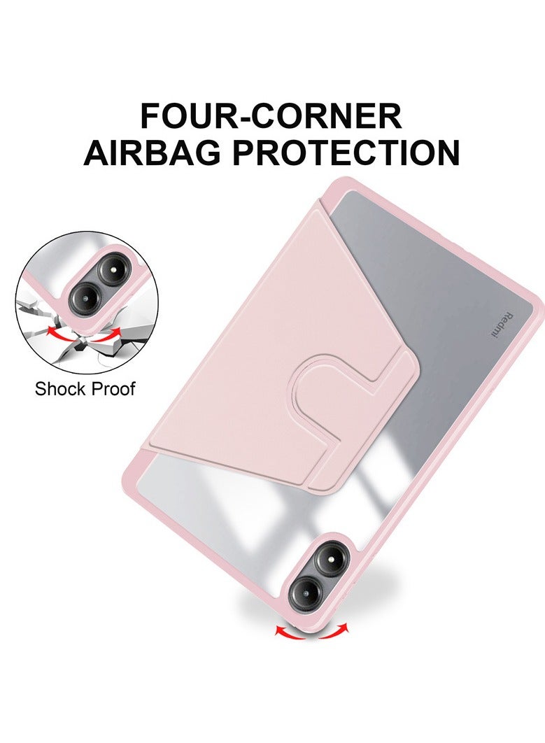 عام شاومي ريدمي الوسادة برو 12.1 بوصة 2024 حافظة تابلت-360 درجة الدورية واقية حامل شفاف الغطاء الخلفي - Image 2