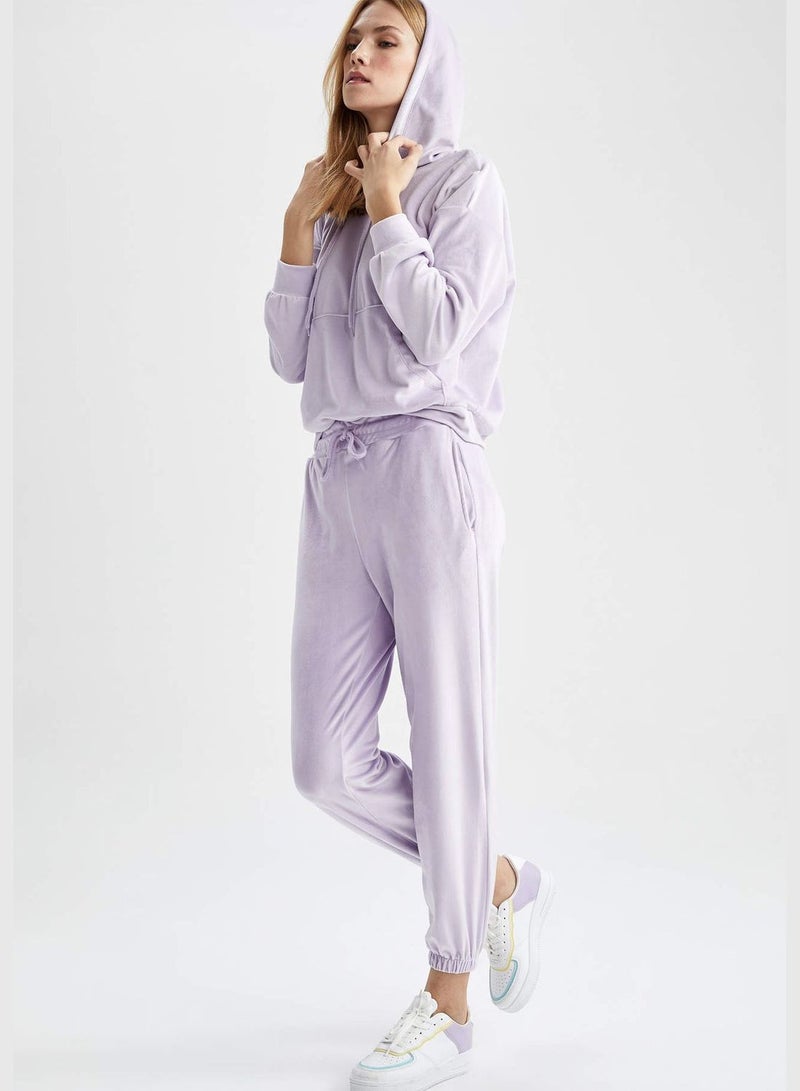 DeFacto Relax Fit Velvet Sweatpants - Image 1