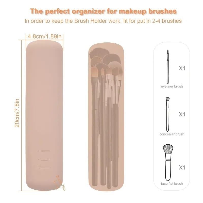 Shrux Silicone Makeup Brush Holder - Magnetic Closure, & Easy-Clean Travel Case for Brushes | Soft, Allergy-Friendly Cosmetic Organizer with Secure Magnet Seal | Beauty & Makeup Brush Pouch - 1Pcs - Image 2