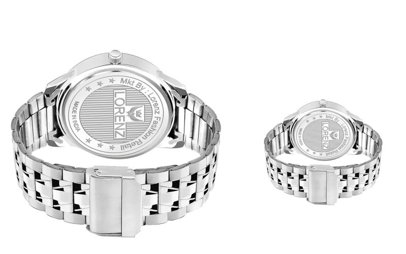 LORENZ Black Dial Couple Watch Gift Set Combo Box | AM-2A - Image 4